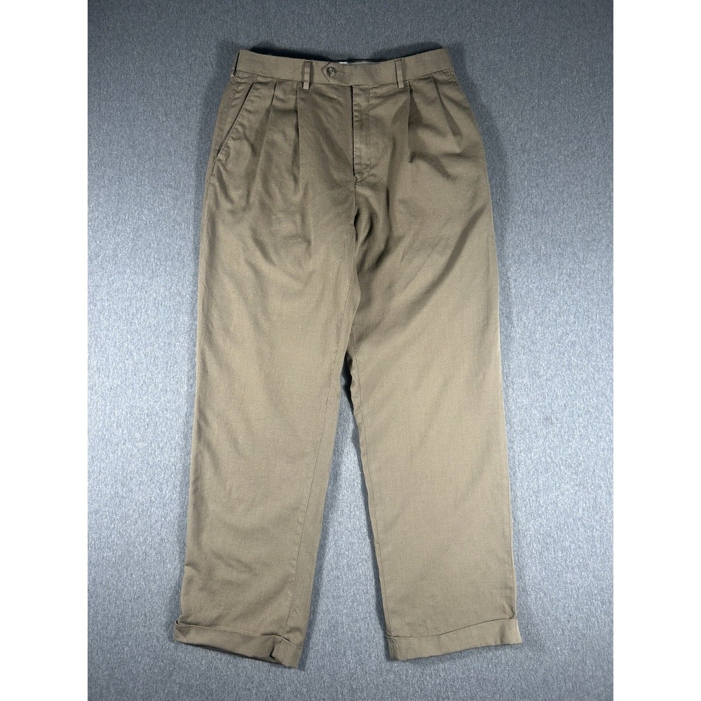 Lauren Ralph Lauren Men's Pleated Khaki Chino Pants Cuffed Hem 35x31 Classic Fit